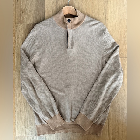 Ermenegildo Zegna Other - Ermenegildo Zegna Cashmere Cotton Quarter Zip Sweater Mens 52 L Large Italy